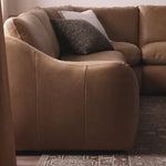 A fresh take on the classic recliner sectional. Customize your comfort level with the push of hidden buttons with pieces in our Power Motion collection. Made from caramel top-grain leather. Includes 9'5" power cord. There is a six-motor maximum per power outlet. Each motor comes with a two-year warranty.Overall Dimensions: 215.50"w x 41.00"d x 37. Amethyst Home provides interior design, new home construction design consulting, vintage area rugs, and lighting in the Monterey metro area.