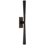 Featuring Galahad Linear Sconce by Visual Comfort at Amethyst Home. Eye-catching sleek metal lines define the Galahad by Thomas O'Brien. The minimalist aesthetic is at once modern and timeless, spanning sconces, chandeliers, and lanterns. Crafted from solid sculpted and welded brass, the refined fixtures will add a soft glow to rooms.Overall Dimensions: 3".  Amethyst Home provides interior design, new home construction design consulting, vintage area rugs, and lighting in the Park City metro area.
