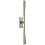 Featuring Galahad Linear Sconce by Visual Comfort at Amethyst Home. Eye-catching sleek metal lines define the Galahad by Thomas O'Brien. The minimalist aesthetic is at once modern and timeless, spanning sconces, chandeliers, and lanterns. Crafted from solid sculpted and welded brass, the refined fixtures will add a soft glow to rooms.Overall Dimension.  Amethyst Home provides interior design, new home construction design consulting, vintage area rugs, and lighting in the Salt Lake City metro area.