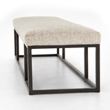 Featuring Beaumont Bench - Plushtone Linen by Four Hands at Amethyst Home. The Beaumont Plushtone Linen Bench has streamlined shaping and is textural to the touch. Gunmetal-finished iron framing stands slim and structured to support a well-tailored top of plush, linen-like upholstery. Open, adaptable styling allows for versatile placement options.
Overall.  Amethyst Home provides interior design, new home construction design consulting, vintage area rugs, and lighting in the Scottsdale metro area.