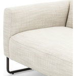 Featuring Ella 91" Sofa - Gable Taupe by Four Hands at Amethyst Home. Neutral gone novel with this Ella 91" Sofa - Gable Taupe. Taupe-colored upholstered seating is suspended by top-grain leather straps with handcrafted fastens, for an airy look. Solid rubberwood paneling wraps the frame’s entirety, while a black iron base lends lightness and contrast.
O.  Amethyst Home provides interior design, new home construction design consulting, vintage area rugs, and lighting in the Los Angeles metro area.