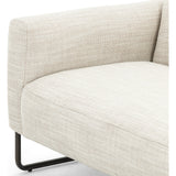 Featuring Ella 91" Sofa - Gable Taupe by Four Hands at Amethyst Home. Neutral gone novel with this Ella 91" Sofa - Gable Taupe. Taupe-colored upholstered seating is suspended by top-grain leather straps with handcrafted fastens, for an airy look. Solid rubberwood paneling wraps the frame’s entirety, while a black iron base lends lightness and contrast.
O.  Amethyst Home provides interior design, new home construction design consulting, vintage area rugs, and lighting in the Los Angeles metro area.