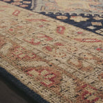 Bring a touch of antiqued beauty into your home with our Heirloom collection. This 100% wool collection tastefully honors the art of hand knotted rugs from India. Heirloom evokes a sense of unique sophistication with its traditional Serapi rug color palettes and vintage design.  Hand Knotted 87% Wool | 13% Cotton HQ-01 Navy/Multi