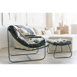 Featuring Brando Leather Chair Set by Cisco Brothers at Amethyst Home. Like "sitting in an American baseball glove" -- the Brando Leather Chair Set from Cisco Brothers was love at first sit in this unique chair! We compare the feel to sitting in a hammock. As shown in Spur Terracotta, Grade 500 leather.
Size: 27"w x 36"d x 32"hSeat space: 25"w x 19"d x 17. Amethyst Home provides interior design, new home construction design consulting, vintage area rugs, and lighting in the Des Moines metro area.