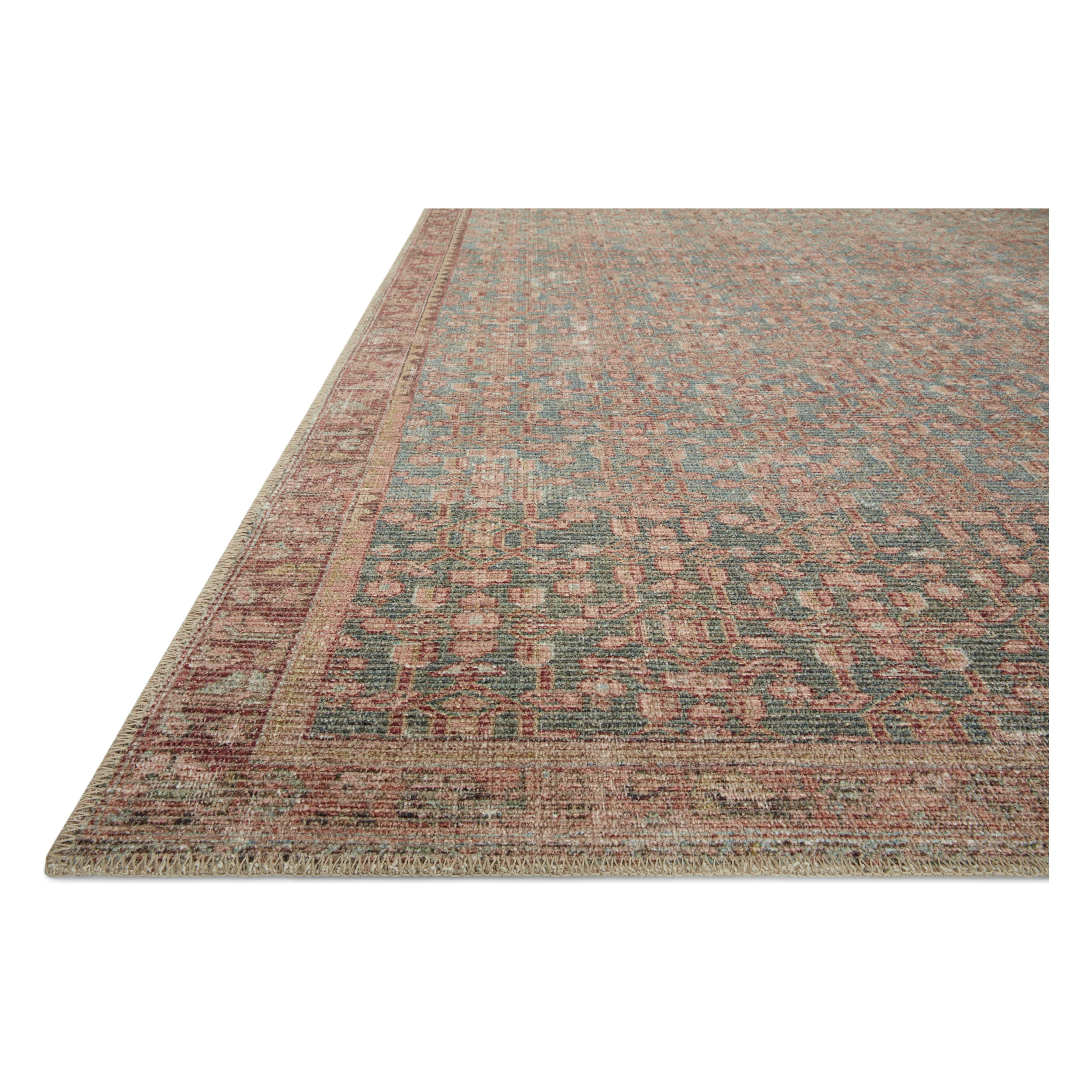 Featuring Angela Rose x Loloi Aubrey Blue / Terracotta Rug by Loloi at Amethyst Home. The Angela Rose x Loloi Aubrey Blue / Terracotta rug is the vintage-inspired area rug that makes visitors do double takes. The distressed pattern is printed with uncanny precision, while the ombre-fading and warm palette create an inviting, lived-in look. This is an incredibly versatile rug for busy livin. Amethyst Home provides interior design services, furniture, rugs, and lighting in the Scottsdale metro area.