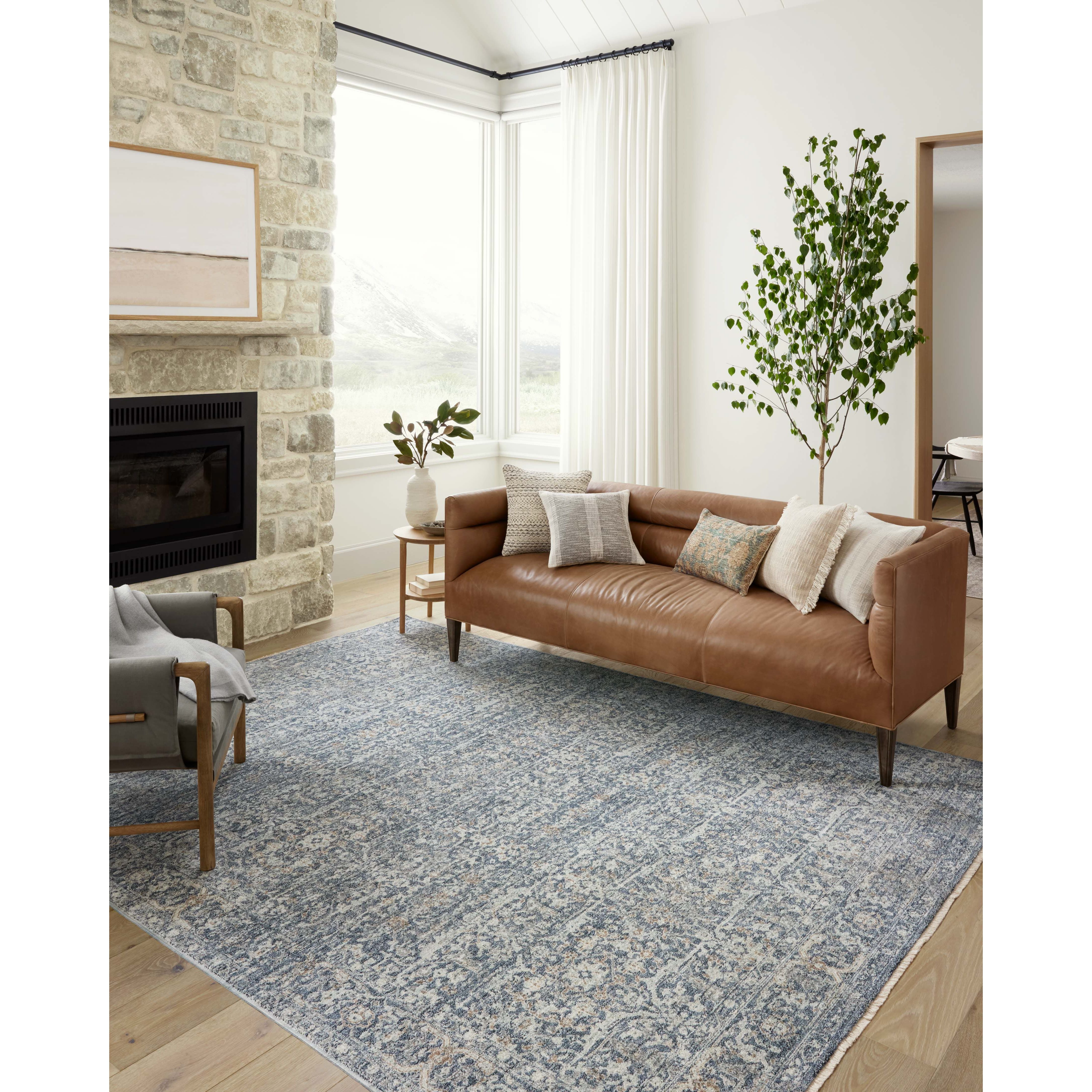 Featuring Angela Rose x Loloi Blake Denim / Taupe Rug by Loloi at Amethyst Home. Designed in an expertly distressed antique style, the Angela Rose x Loloi Blake Denim / Taupe rug features traditional motifs that have softened into the background, making it an effortless neutral in any room. Muted earth-toned palettes complement a range of furniture, while subtle cream-colored fringe at the edge. Amethyst Home provides interior design services, furniture, rugs, and lighting in the Omaha metro area.