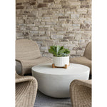 Featuring Drum Iron Coffee Table - Matte White by Four Hands at Amethyst Home. Our favorite Drum Iron Coffee Table now comes in a gorgeous matte white finish. This brings a sleek, simple look to any space.  We love the look inside but it is also outdoor grade.
Overall Dimensions: 36"W x 36"L x 15"H
Colors: Matte White Cast AluminumMaterials: AluminumWeight. Amethyst Home provides interior design, new home construction design consulting, vintage area rugs, and lighting in the Scottsdale metro area.