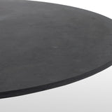 Featuring Powell 55" Dining Table - Bluestone by Four Hands at Amethyst Home. Classic tulip shaping is recast with a rustic black iron finish topped with a solid bluestone table top. This cute bistro style dining table is perfectly sized for a cozy breakfast nook.
Overall Dimensions: 55"W x 55"L x 29.50"H
Colors: Dark Rustic Black, Ebony, BluestoneMaterials: .  Amethyst Home provides interior design, new home construction design consulting, vintage area rugs, and lighting in the Dallas metro area.