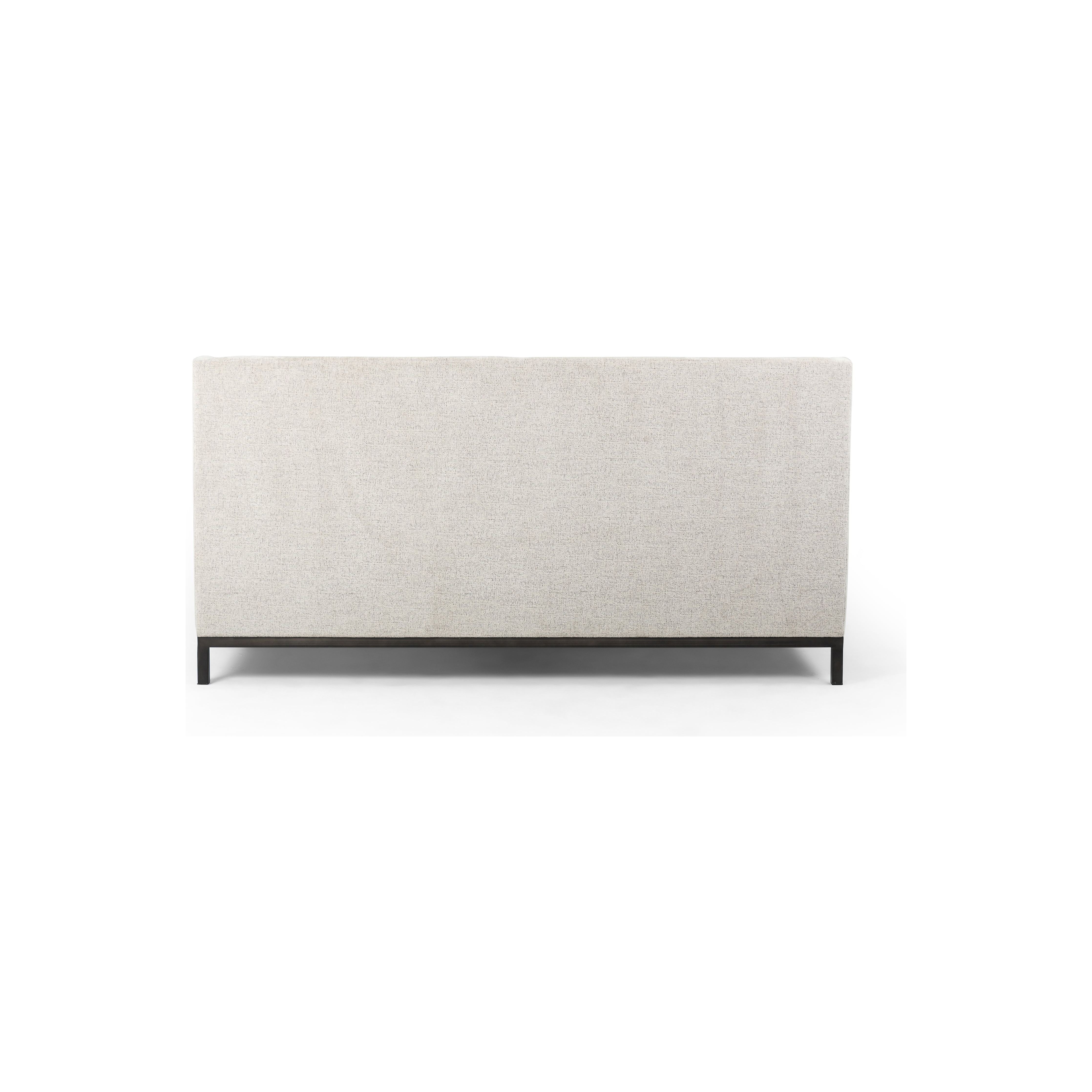 Featuring Newhall Short Bed - Plushtone Linen by Four Hands at Amethyst Home. Subtle, modern elegance. A low, tufted headboard in a neutral, chenille-like covering pairs with a simple gunmetal iron base.
King Overall Dimensions: 80.50"W x 86.50"L x 40.25"HQueen Overall Dimensions: 64.50"W x 86.50"L x 40.25"H
Colors: Plushtone Linen, Light GunmetalMaterials: 1.  Amethyst Home provides interior design, new home construction design consulting, vintage area rugs, and lighting in the Boston metro area.