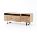 Featuring Carmel Media Console - Natural Mango by Four Hands at Amethyst Home. We love the organic feel of this Carmel Natural Mango Media Console. The shelves and posterior cord management make this the perfect media console for families wanting extra storage, while also adding a mid-century look to the room. 
Overall Dimensions: 65"W x 18"L x 24"H
Colo.  Amethyst Home provides interior design, new home construction design consulting, vintage area rugs, and lighting in the Kansas City metro area.