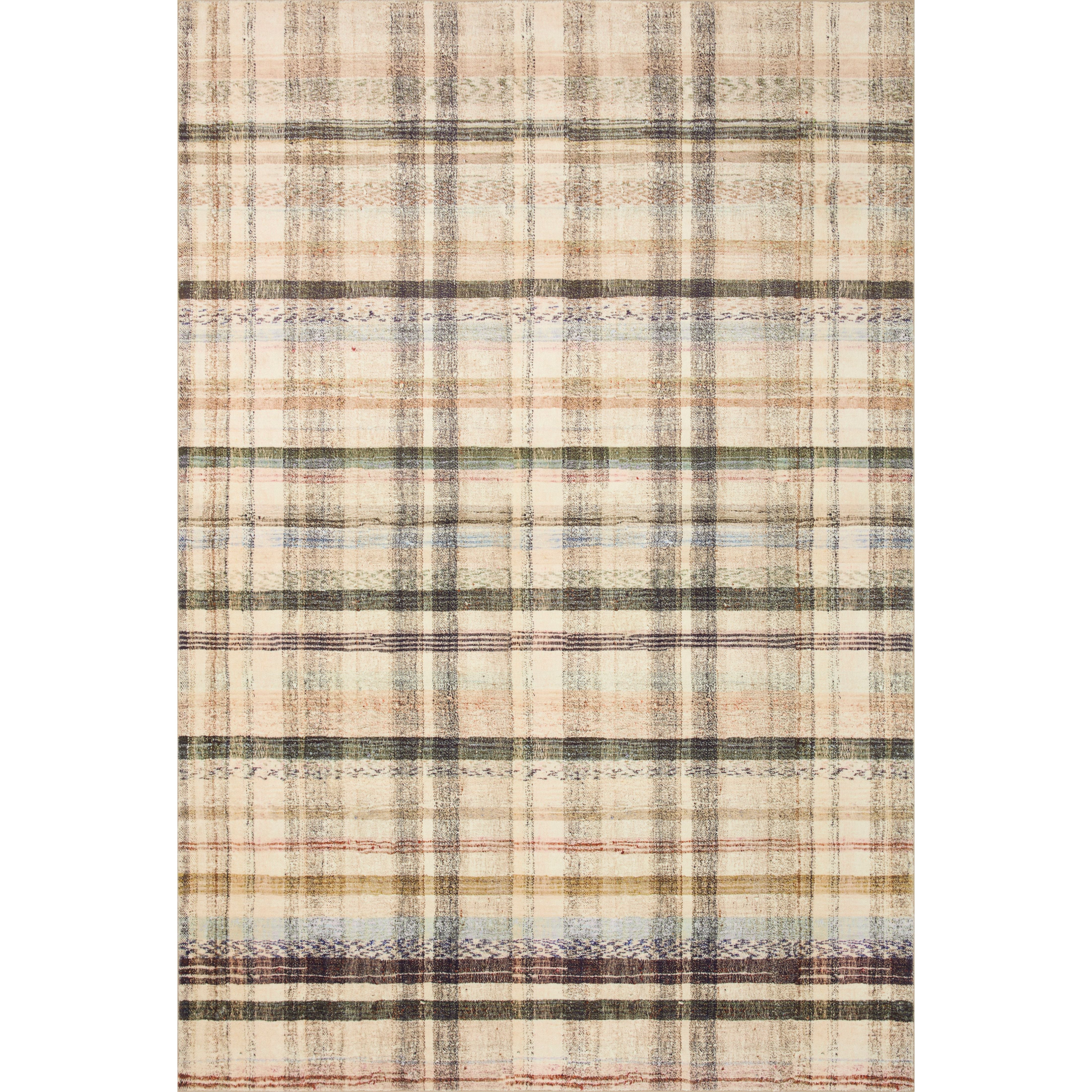 Featuring Chris Loves Julia x Loloi Humphrey Ivory / Multi Rug by Loloi at Amethyst Home. This trademarked CloudPile™ feel by Loloi is sooooo cozy. The Humphrey Ivory / Multi rug needs to be in a bedroom or a fun hangout spot pronto!
The Humphrey Ivory / Multi rug for Chris Loves Julia x Loloi prove that stripes and plaid never go out of style in the right color palette. With modern tones. Amethyst Home provides interior design services, furniture, rugs, and lighting in the Kansas City metro area.