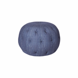 Featuring Pouf 20" Ottoman by Cisco Brothers at Amethyst Home. We love the stitching detail on this Pouf 20" Ottoman by Cisco Brothers. Place in your den, living room, or other entertainment area of your home and keep for years to come! Photographed in Bengal Pin Strip Indigo and Anvil Stone. 
Overall: 20"dia x 15"hSeat Height: 15"h.  Amethyst Home provides interior design, new home construction design consulting, vintage area rugs, and lighting in the Boston metro area.