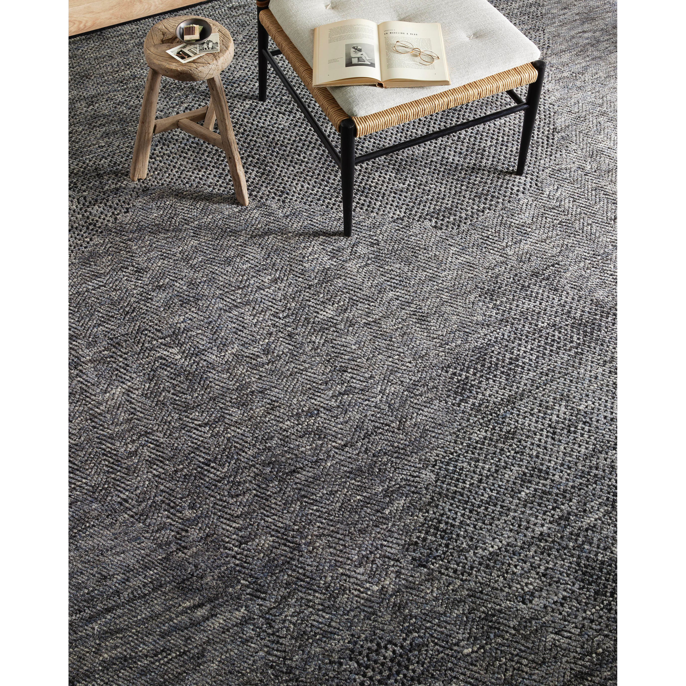 Featuring Collins Amber Lewis x Loloi Charcoal / Denim Hand-Knotted Rug by Loloi at Amethyst Home. The Collins Charcoal / Denim rug for Amber Lewis x Loloi is hand-knotted of wool and cotton by skilled artisans in India. Collins features varying knotting techniques interwoven to create a uniquely texture pattern, elevating any space with this versatile neutral. Collins is also GoodWea. Amethyst Home provides interior design, new construction, custom furniture, and rugs for the Monterey metro area.