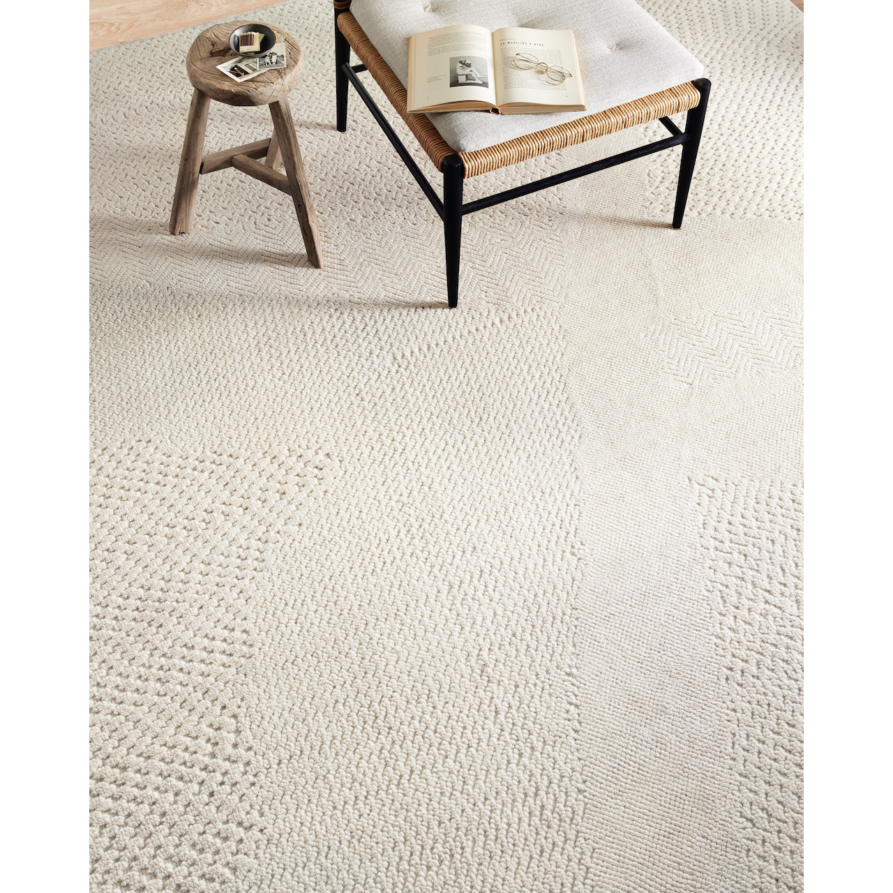 Featuring Collins Amber Lewis x Loloi Ivory Hand-Knotted Rug by Loloi at Amethyst Home. The Collins Ivory rug for Amber Lewis x Loloi is hand-knotted of wool and cotton by skilled artisans in India. Collins features varying knotting techniques interwoven to create a uniquely texture pattern, elevating any space with this versatile neutral. Collins is also GoodWeave-. Amethyst Home provides interior design, new construction, custom furniture, and rugs for the Des Moines and Cedar Rapids metro area.