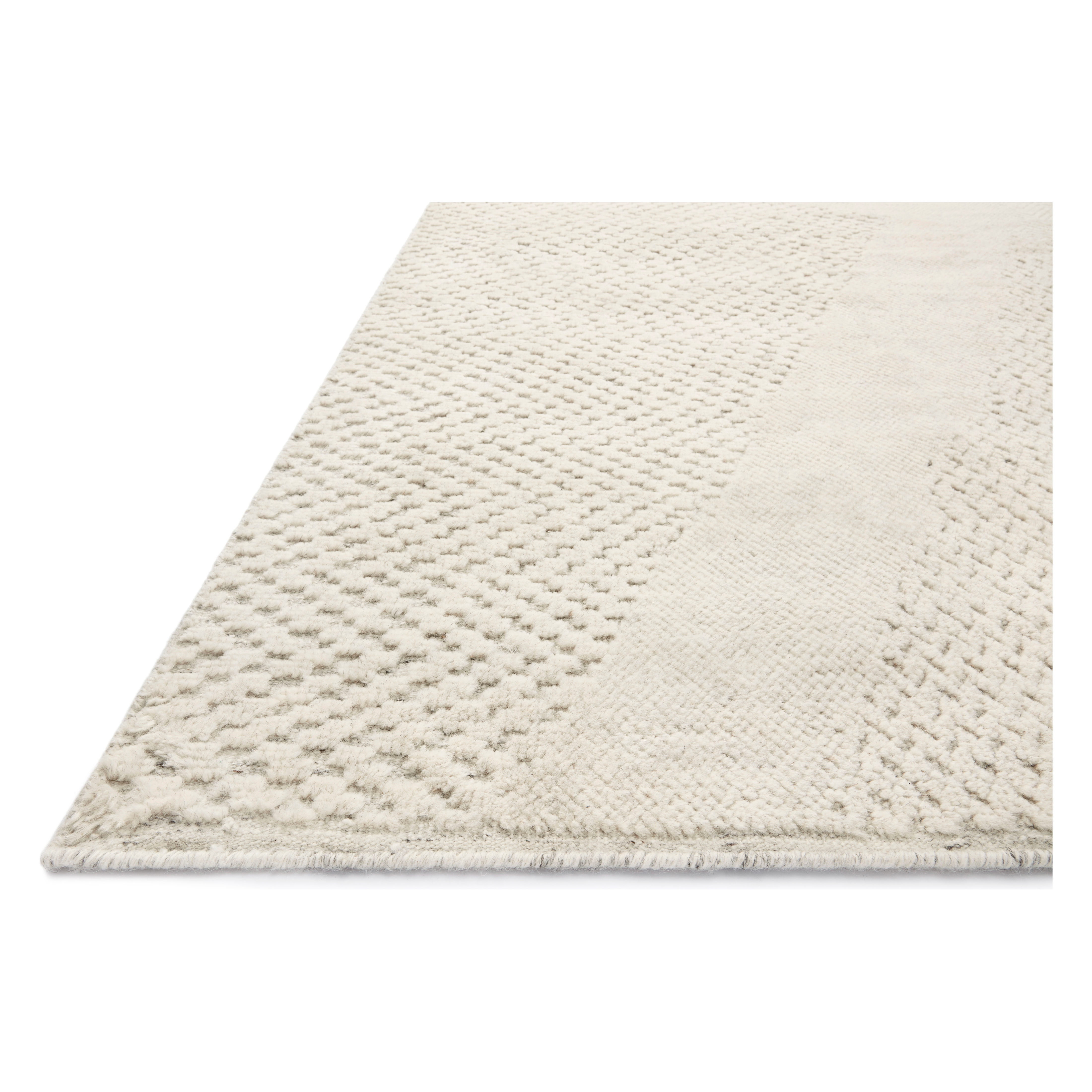 Featuring Collins Amber Lewis x Loloi Ivory Hand-Knotted Rug by Loloi at Amethyst Home. The Collins Ivory rug for Amber Lewis x Loloi is hand-knotted of wool and cotton by skilled artisans in India. Collins features varying knotting techniques interwoven to create a uniquely texture pattern, elevating any space with this versatile neutral. Collins is also GoodWeave-Cert. Amethyst Home provides interior design, new construction, custom furniture, and rugs for the Winter Park and Orlando metro area.