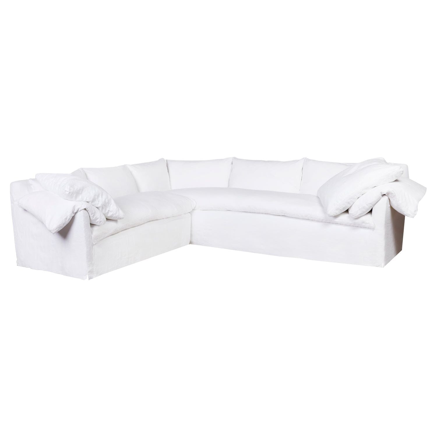 Featuring Donato Linen Slipcovered Sectional by Cisco Brothers at Amethyst Home. Wind down from a long day in this comfortable, easy-care slipcovered Donato Linen Slipcovered Sectional. This casual, chic sectional will bring the whole family together for years to come.
Size: 114"w x 32"h x 114"dOverall Sitting Space: 87"w x 87"d
Made in USA
Fabric Details:100% Linen 20,000 Rub Count. Amethyst Home provides interior design services, furniture, rugs, and lighting in the Omaha metro area.