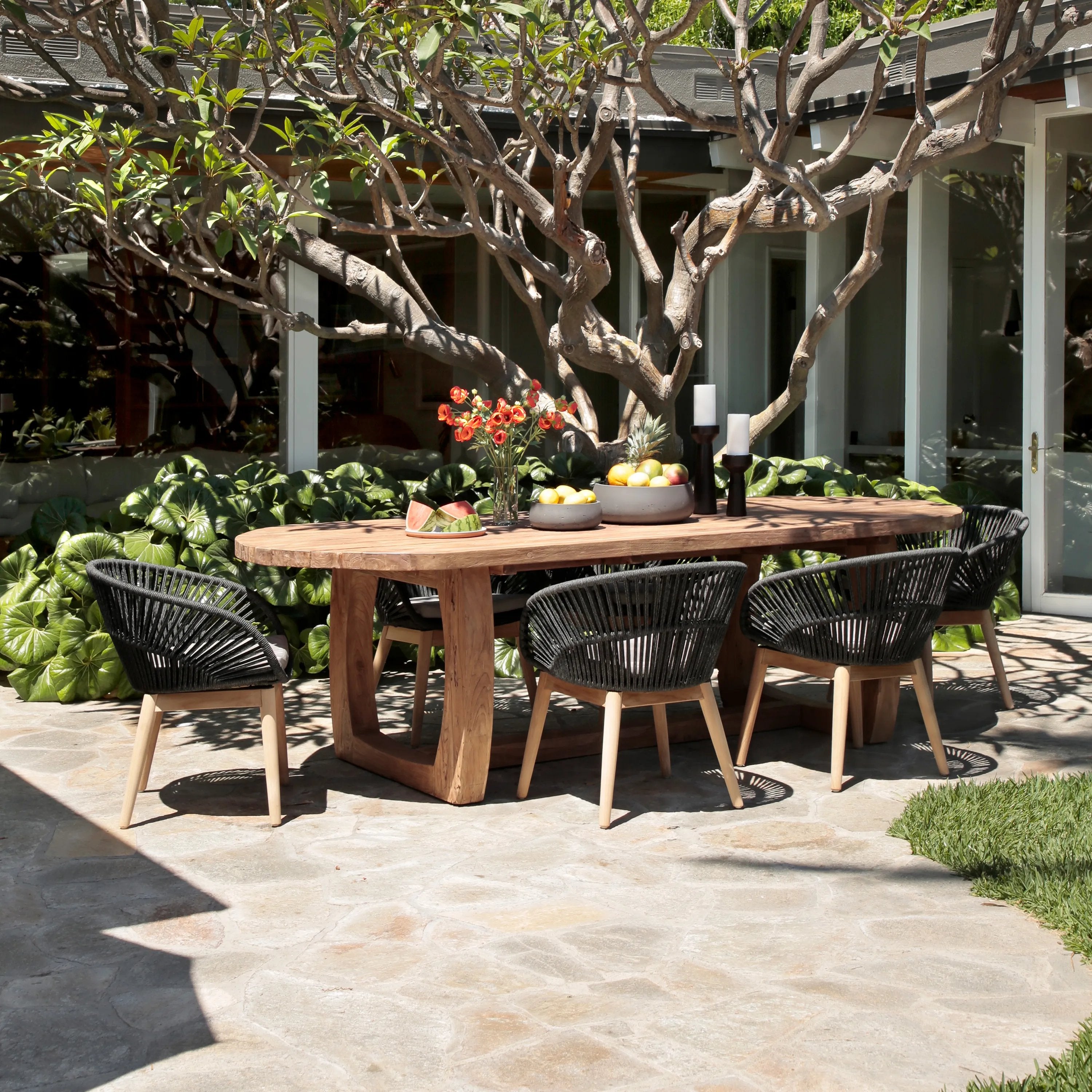 Featuring Janie Reclaimed Teak Dining Table by Dovetail at Amethyst Home. Upgrade your outdoor dining experience with the Janie Outdoor Dining Table. Delight in the modern design and sturdy construction of this dining table, perfect for gatherings and meals with loved ones. Step up your outdoor hosting game with this stylish and functional piece.
Overall D. Amethyst Home provides interior design, new home construction design consulting, vintage area rugs, and lighting in the Scottsdale metro area.