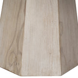 Featuring Jansen Round Dining Table by Dovetail at Amethyst Home. The beautifully curved reclaimed pine wood top of our 48" round dining table perfectly harmonizes with the hexagonal shape of its wood base. The light warm washed finish works great for any style or décor. Creating the perfect stage for an enjoyable dinner gathering.Depth : 48 inFinish : Light . Amethyst Home provides interior design, new home construction design consulting, vintage area rugs, and lighting in the Houston metro area.