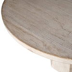 Featuring Jansen Round Dining Table by Dovetail at Amethyst Home. The beautifully curved reclaimed pine wood top of our 48" round dining table perfectly harmonizes with the hexagonal shape of its wood base. The light warm washed finish works great for any style or décor. Creating the perfect stage for an enjoyable dinner gathering.Depth : 48 inFinish : Light. Amethyst Home provides interior design, new home construction design consulting, vintage area rugs, and lighting in the Portland metro area.