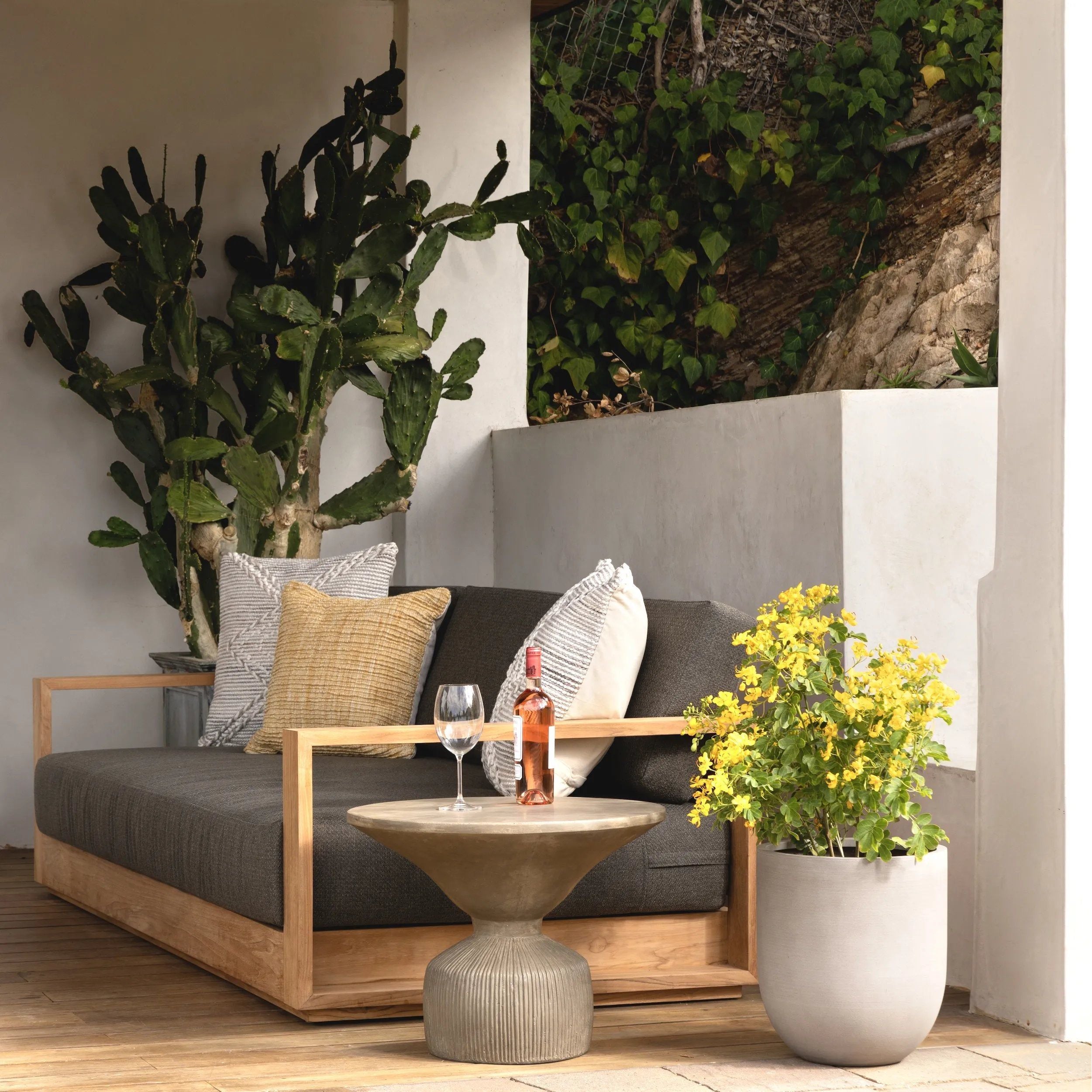 Featuring Kavala Outdoor Side Table by Dovetail at Amethyst Home. Elevate your outdoor space with the Kavala Outdoor Side Table. This sleek and functional side table is the perfect addition to any patio or deck. Its sturdy design provides a convenient spot for drinks, snacks, and more. Overall Dimensions: 23.5 in L x 23.5 in W x 18 in H
Weight : 12.5 lbsFinish. Amethyst Home provides interior design, new home construction design consulting, vintage area rugs, and lighting in the Dallas metro area.
