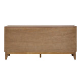 Featuring Margaux Sideboard by Dovetail at Amethyst Home. Introducing the Margaux Sideboard - the epitome of elegant storage. Its warm wooden curves add a touch of sophistication to any space, while the ample storage is perfect for keeping all your belongings organized. 
71"w x 17"d x 33"hMaterial : Rubber Wood and Oak Veneer. Amethyst Home provides interior design, new home construction design consulting, vintage area rugs, and lighting in the Calabasas metro area.