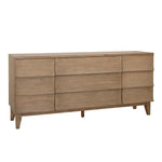 Featuring Margaux Sideboard by Dovetail at Amethyst Home. Introducing the Margaux Sideboard - the epitome of elegant storage. Its warm wooden curves add a touch of sophistication to any space, while the ample storage is perfect for keeping all your belongings organized. 
71"w x 17"d x 33"hMaterial : Rubber Wood and Oak Veneer. Amethyst Home provides interior design, new home construction design consulting, vintage area rugs, and lighting in the Nashville metro area.