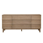 Featuring Margaux Sideboard by Dovetail at Amethyst Home. Introducing the Margaux Sideboard - the epitome of elegant storage. Its warm wooden curves add a touch of sophistication to any space, while the ample storage is perfect for keeping all your belongings organized. 
71"w x 17"d x 33"hMaterial : Rubber Wood and Oak Veneer. Amethyst Home provides interior design, new home construction design consulting, vintage area rugs, and lighting in the Salt Lake City metro area.