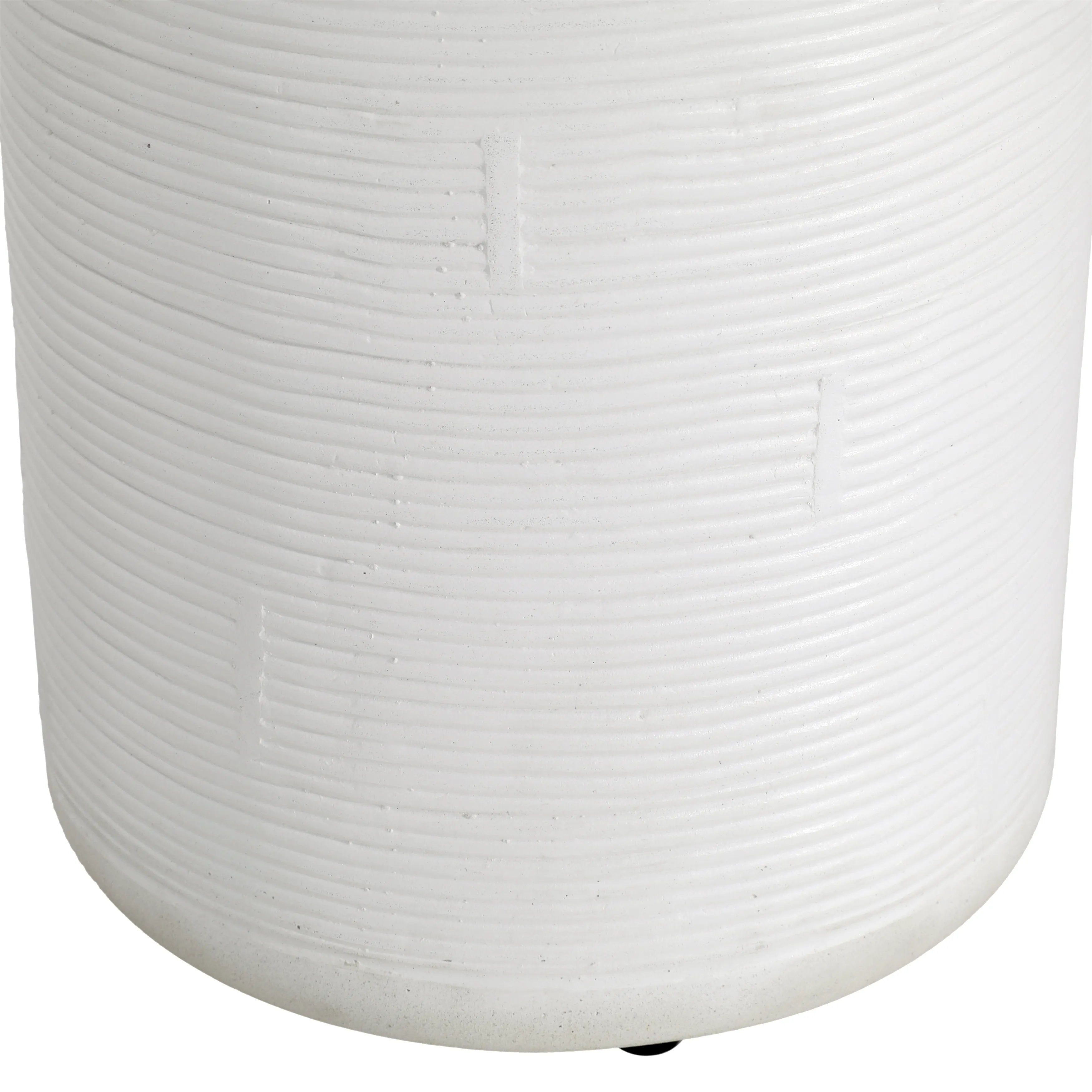 Featuring White Concrete Side Table by Dovetail at Amethyst Home. Complete your outdoor seating area with our White Concrete Side Table. This convenient end table adds the perfect touch of functionality and style to your outdoor space. With a sturdy design and compact size, it's the ideal spot to rest drinks, snacks, and more while you relax in the great . Amethyst Home provides interior design, new home construction design consulting, vintage area rugs, and lighting in the Los Angeles metro area.