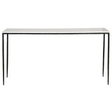 Featuring Perugia Console Table by Dovetail at Amethyst Home. Hammered skinny iron legs and a gorgeous class marble top make this console a dream.
Overall Dimensions: 59"W x 30"H x 16"L. Amethyst Home provides interior design, new home construction design consulting, vintage area rugs, and lighting in the Boston metro area.