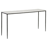 Featuring Perugia Console Table by Dovetail at Amethyst Home. Hammered skinny iron legs and a gorgeous class marble top make this console a dream.
Overall Dimensions: 59"W x 30"H x 16"L. Amethyst Home provides interior design, new home construction design consulting, vintage area rugs, and lighting in the Houston metro area.