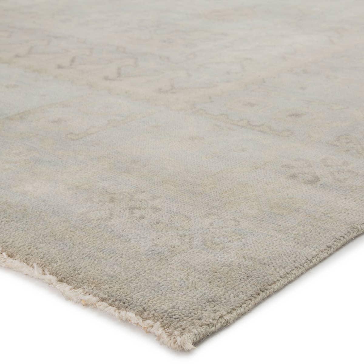 Featuring Eloquent Chival Hand-Knotted Rug by Jaipur Living at Amethyst Home. The Eloquent Chival Area Rug emanates traditional elegance, lending a soft and serene look to transitional homes. The Chival area rug features a washed vintage-inspired design in muted gray and beige tones. This hand-knotted wool rug grounds living spaces with a classic, stately .  Amethyst Home provides interior design, new home construction design consulting, vintage area rugs, and lighting in the Park City metro area.
