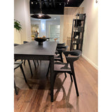 Featuring Oak Bok Dining Chair - Black by Ethnicraft at Amethyst Home. This Oak Bok Dining Chair features an airy shape with rock-solid construction,  making this piece a timeless and remarkable design to enjoy for years to come. Pair with a dining table or stand-alone against a wall, hallway, or end of the bed! Designed by Alain can Havre
Dimensions: 20"w x .  Amethyst Home provides interior design, new home construction design consulting, vintage area rugs, and lighting in the Dallas metro area.