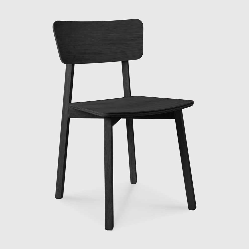Featuring Casale Dining Chair Oak Black by Ethnicraft at Amethyst Home. Designed by Studio Kaschkasch, the Casale chair boasts straight lines to form a smooth, delicate shape, and the effortless design makes the graceful chair an adaptable piece.
Dimensions: 20.5"d x 18.5"w x 31.5"h
Finish : VarnishedFloor Protector : YesMain Material : OakSolid wood : Yes
F. Amethyst Home provides interior design, new home construction design consulting, vintage area rugs, and lighting in the Monterey metro area.