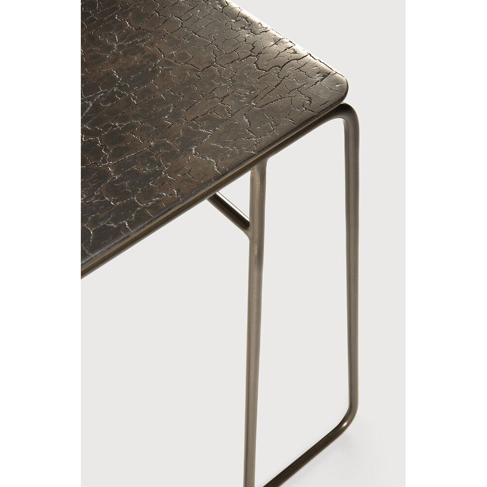 Featuring Ellipse Side Table by Ethnicraft at Amethyst Home. The distinctive tabletop finish of the Ellipse side table is unique, crafted by hand by our skilled artisans. Its curves perfectly match the look of our beloved Ellipse sofa, but its contemporary look will equally suit other favorite designs. The height aligns perfectly above the seating area to. Amethyst Home provides interior design, new home construction design consulting, vintage area rugs, and lighting in the Kansas City metro area.