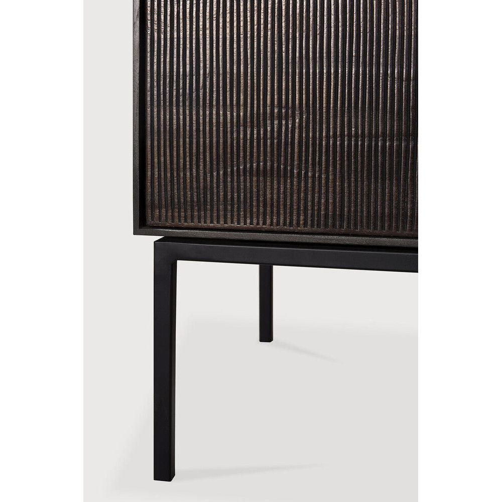 Featuring Grooves TV Cupboard Teak Black by Ethnicraft at Amethyst Home. The Grooves TV cupboard in solid teak is soulful to say the least. Every single line you see is hand carved, making each piece truly unique. Small imperfections are part of the story, even more so: they enhance Grooves' character. The result is a slightly different surface every time. Amethyst Home provides interior design, new home construction design consulting, vintage area rugs, and lighting in the Los Angeles metro area.