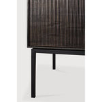 Featuring Grooves TV Cupboard Teak Black by Ethnicraft at Amethyst Home. The Grooves TV cupboard in solid teak is soulful to say the least. Every single line you see is hand carved, making each piece truly unique. Small imperfections are part of the story, even more so: they enhance Grooves' character. The result is a slightly different surface every time. Amethyst Home provides interior design, new home construction design consulting, vintage area rugs, and lighting in the Los Angeles metro area.