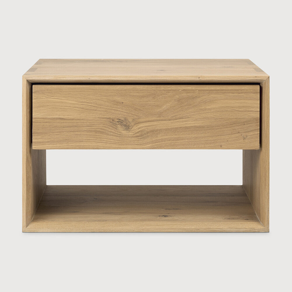 Featuring Nordic II bedside table Oak by Ethnicraft at Amethyst Home. Inspired by our Nordic range we developed Nordic II, a bedroom collection that combines elegant lines with the purity of solid wood. With top-quality material and timeless design, it is built to last for many years.
Dimensions: 16"d x 22.5"w x 15"h
Anti-tipping mechanism : YesFinish : Oi. Amethyst Home provides interior design, new home construction design consulting, vintage area rugs, and lighting in the Des Moines metro area.