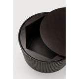 Featuring Roller Max Side Table Round by Ethnicraft at Amethyst Home. Designed by Jacques Deneef, the Roller Max is a clever multifunctional item that combines a side table with storage. Encapsulated in its stacked wood-stick effect, the tabletop can be easily removed to hide the newspapers, toys, cushions and throws from daily life. The perfect solution for. Amethyst Home provides interior design, new home construction design consulting, vintage area rugs, and lighting in the Monterey metro area.