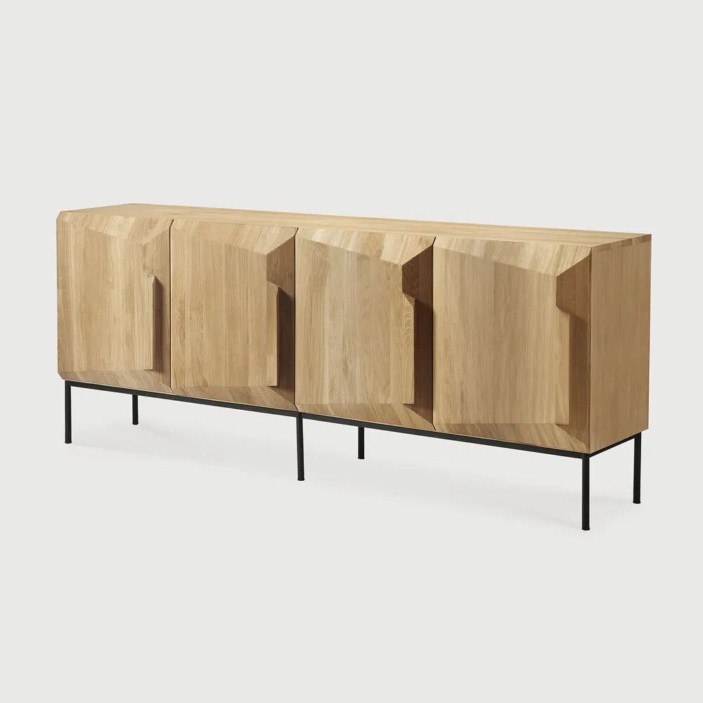 Featuring Stairs Sideboard by Ethnicraft at Amethyst Home. An angular composition, designed by Alain van Havre, forms the heart of a design that aims to distance itself from traditional static and immobile surfaces. A unique sense of volume is created which alters your perception of the sideboard as you walk by.
Dimensions: 18.5"d x 79"w x 31.5"h
Adjustable She. Amethyst Home provides interior design, new home construction design consulting, vintage area rugs, and lighting in the Omaha metro area.