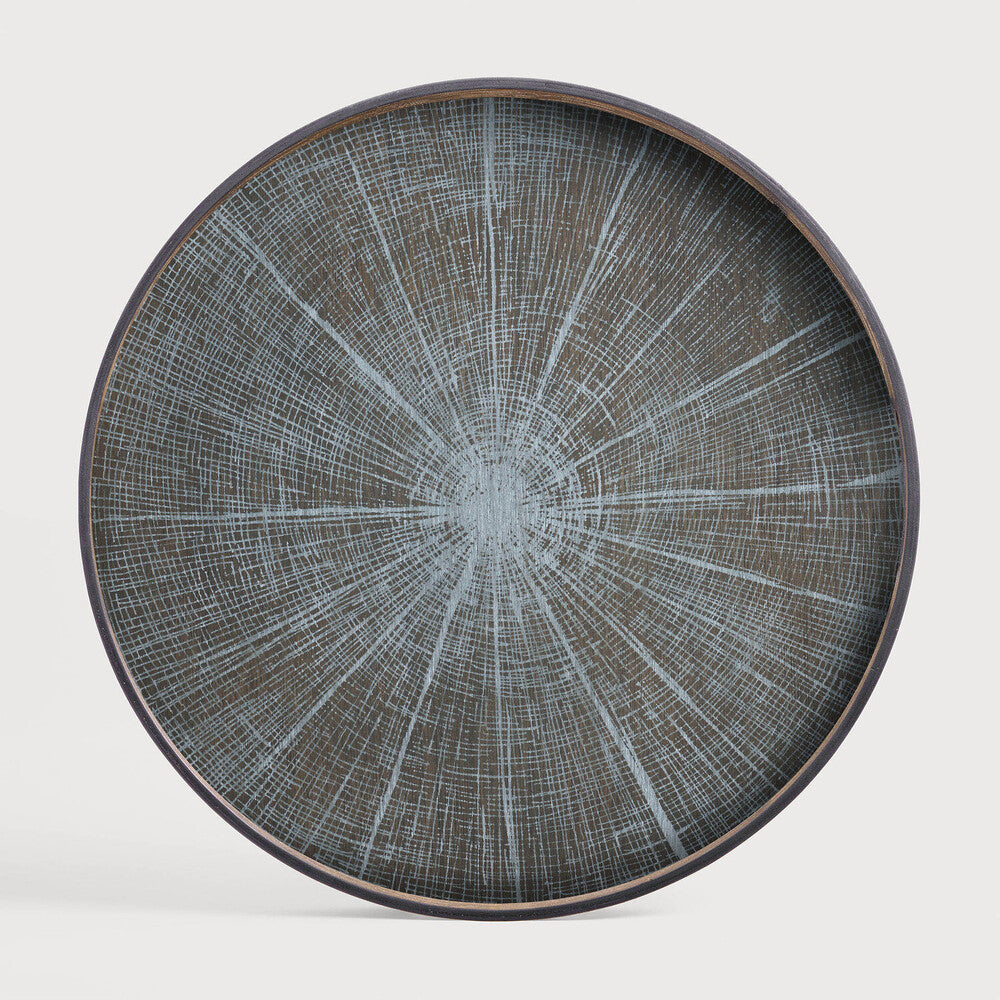 Featuring White Slice Wooden Tray by Ethnicraft at Amethyst Home. A subdued color palette meets captivating motifs inspired by nature and travel. This White Slice wooden tray experiments with the balance between rich patterns offset with muted tones, revealing the beauty behind the deceivingly ordinary subjects from which inspiration is drawn. In doing so, this collection captures the ess. Amethyst Home provides interior design services, furniture, rugs, and lighting in the Kansas City metro area.