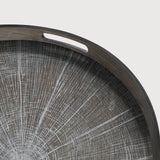 Featuring White Slice Wooden Tray by Ethnicraft at Amethyst Home. A subdued color palette meets captivating motifs inspired by nature and travel. This White Slice wooden tray experiments with the balance between rich patterns offset with muted tones, revealing the beauty behind the deceivingly ordinary subjects from which inspiration is drawn. In doing so, this collection captures the essence o. Amethyst Home provides interior design services, furniture, rugs, and lighting in the Omaha metro area.