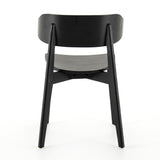 Featuring Franco Black Dining Chair by Four Hands at Amethyst Home. We love the exaggerated winged back of this Franco Black Dining Chair. The jet black finish brings a modern look to this mid-century style. 
Overall Dimensions: 20.50"W x 19.25"L x 30.25"HColors: Black Veneer, BlackMaterials: Ash Veneer, Solid AshWeight: 12.13 lbVolume: 5.83 cu ftSeat Depth: 1.  Amethyst Home provides interior design, new home construction design consulting, vintage area rugs, and lighting in the Miami metro area.