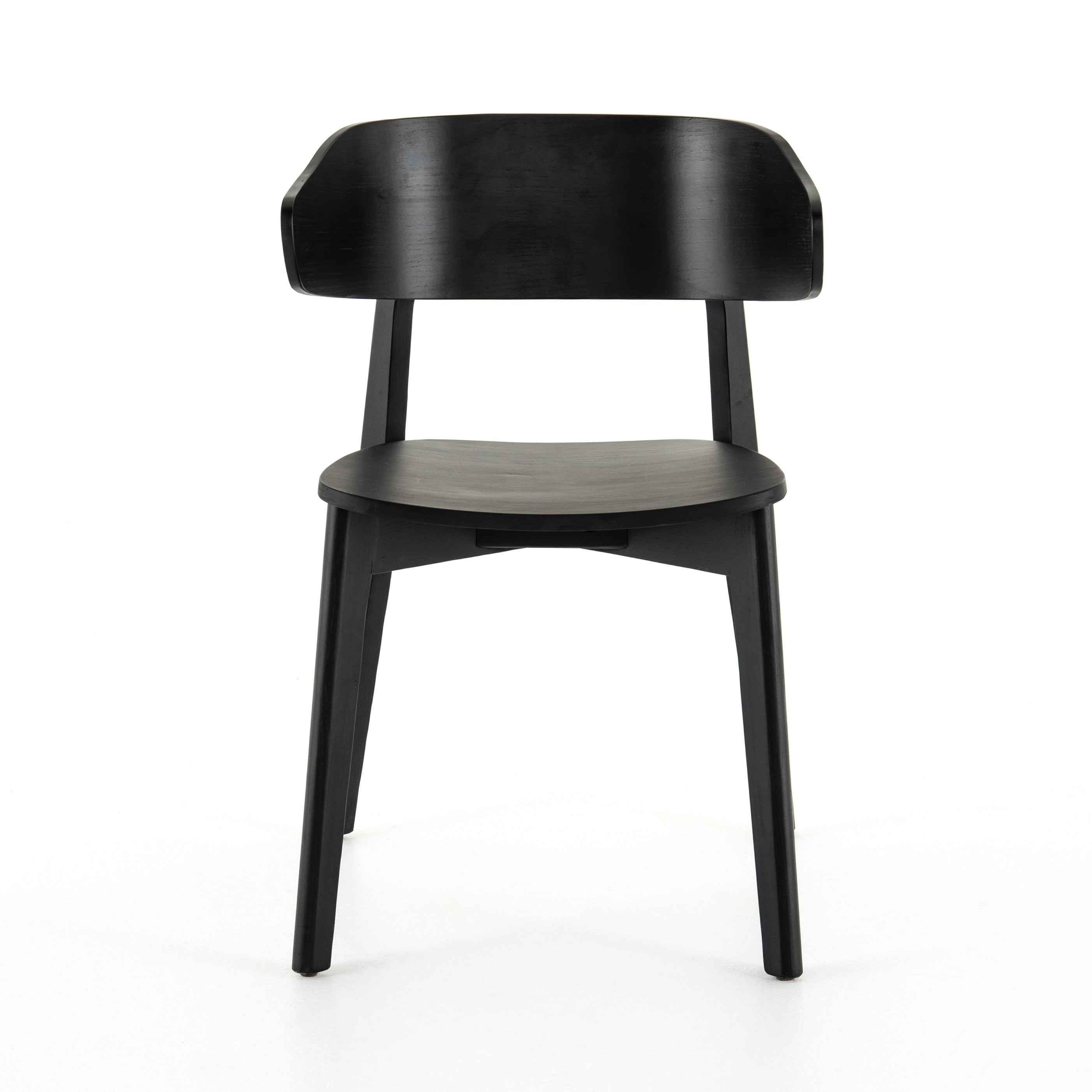 Featuring Franco Black Dining Chair by Four Hands at Amethyst Home. We love the exaggerated winged back of this Franco Black Dining Chair. The jet black finish brings a modern look to this mid-century style. 
Overall Dimensions: 20.50"W x 19.25"L x 30.25"HColors: Black Veneer, BlackMaterials: Ash Veneer, Solid AshWeight: 12.13 lbVolume: 5.83 cu ftSeat Depth: .  Amethyst Home provides interior design, new home construction design consulting, vintage area rugs, and lighting in the Dallas metro area.