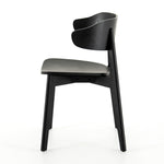 Featuring Franco Black Dining Chair by Four Hands at Amethyst Home. We love the exaggerated winged back of this Franco Black Dining Chair. The jet black finish brings a modern look to this mid-century style. 
Overall Dimensions: 20.50"W x 19.25"L x 30.25"HColors: Black Veneer, BlackMaterials: Ash Veneer, Solid AshWeight: 12.13 lbVolume: 5.83 cu ftSeat Depth.  Amethyst Home provides interior design, new home construction design consulting, vintage area rugs, and lighting in the Monterey metro area.