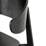 Featuring Franco Black Dining Chair by Four Hands at Amethyst Home. We love the exaggerated winged back of this Franco Black Dining Chair. The jet black finish brings a modern look to this mid-century style. 
Overall Dimensions: 20.50"W x 19.25"L x 30.25"HColors: Black Veneer, BlackMaterials: Ash Veneer, Solid AshWeight: 12.13 lbVolume: 5.83 cu ftSeat Dept.  Amethyst Home provides interior design, new home construction design consulting, vintage area rugs, and lighting in the Nashville metro area.