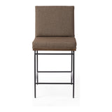 Featuring Crete Fiqa Boucle Cocoa Stool by Four Hands at Amethyst Home. Crisp and clean, with natural panache. Slim, black-finished iron frames a floating ladderback of solid oak. Upholstered in a Fiqa boucle textile, the next generation of performance fabric. Easy to clean and made from fully recyclable materials, Fiqa fabrics are machine-washable, stain-resis. Amethyst Home provides interior design, new home construction design consulting, vintage area rugs, and lighting in the Tampa metro area.