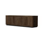 Featuring Abaso Ebony Rustic Wormwood Oak Media Console by Four Hands at Amethyst Home. Made from thick-cut oak veneer with a faux rustic finish made to emulate wormwood, this spacious media console features chunky squared legs and dovetail joinery detailing.Overall Dimensions: 94.50"W x 19.75"L x 27"HColors: Black Mdf, Ebony Rustic Wormwood Oak, Black Plyw. Amethyst Home provides interior design, new home construction design consulting, vintage area rugs, and lighting in the Calabasas metro area.