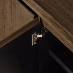 Featuring Abaso Ebony Rustic Wormwood Oak Media Console by Four Hands at Amethyst Home. Made from thick-cut oak veneer with a faux rustic finish made to emulate wormwood, this spacious media console features chunky squared legs and dovetail joinery detailing.Overall Dimensions: 94.50"W x 19.75"L x 27"HColors: Black Mdf, Ebony Rustic Wormwood Oak, Black Ply. Amethyst Home provides interior design, new home construction design consulting, vintage area rugs, and lighting in the Des Moines metro area.