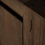 Featuring Abaso Ebony Rustic Wormwood Oak Media Console by Four Hands at Amethyst Home. Made from thick-cut oak veneer with a faux rustic finish made to emulate wormwood, this spacious media console features chunky squared legs and dovetail joinery detailing.Overall Dimensions: 94.50"W x 19.75"L x 27"HColors: Black Mdf, Ebony Rustic Wormwood Oak, Black Plywo. Amethyst Home provides interior design, new home construction design consulting, vintage area rugs, and lighting in the Monterey metro area.