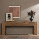 Featuring Abaso Rustic Wormwood Oak Console Table by Four Hands at Amethyst Home. Made from thick-cut oak veneer with a faux rustic finish made to emulate wormwood, this Abaso Rustic Wormwood Oak Console Table features chunky squared legs and dovetail joinery detailing.
Overall Dimensions: 86"W x 20.25"L x 33"HMaterials: Thick Oak VeneerWeight: 132.39 lbsVolume: 53.68 cu ftClearance from Fl. Amethyst Home provides interior design services, furniture, rugs, and lighting in the Calabasas metro area.